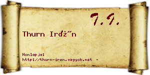 Thurn Irén névjegykártya